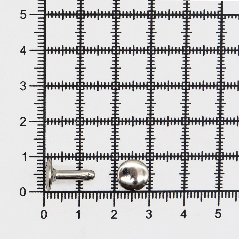 Хольнитены (заклёпки) 2-сторонние ⌀9.0 мм, h=12.0 мм, цв.никель, 200 шт