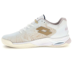 Женские теннисные кроссовки Lotto Mirage 100 II Clay - all white/warm taupe