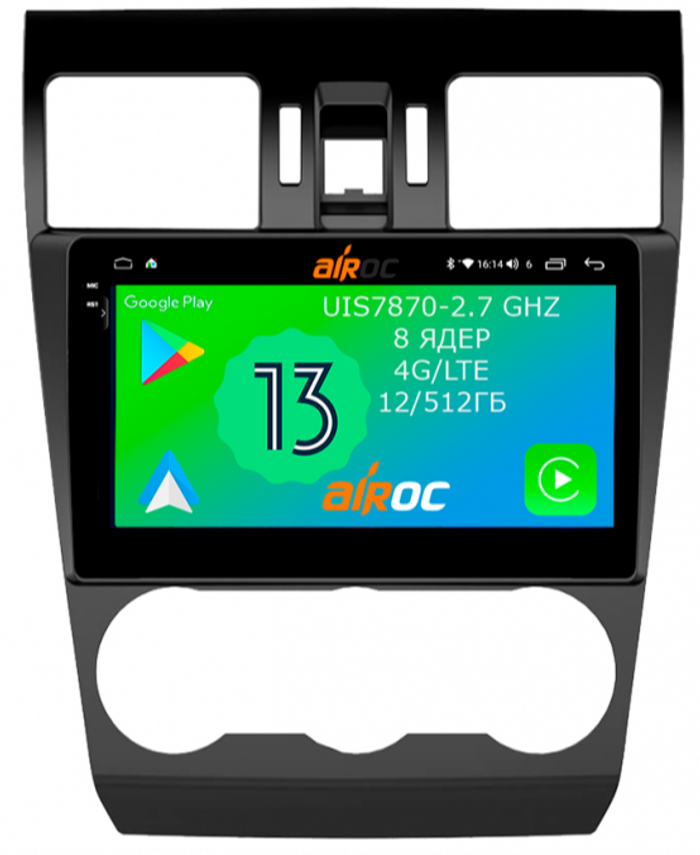 Магнитола для Subaru Forester, Impreza, XV 2012-2015 - Airoc 2K AU-3401 на Android 13, Быстрейшая, SIM-слот