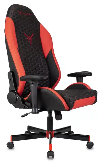 Кресло игровое Knight Neon черный/красный соты экокожа с подголов. крестов. металл
