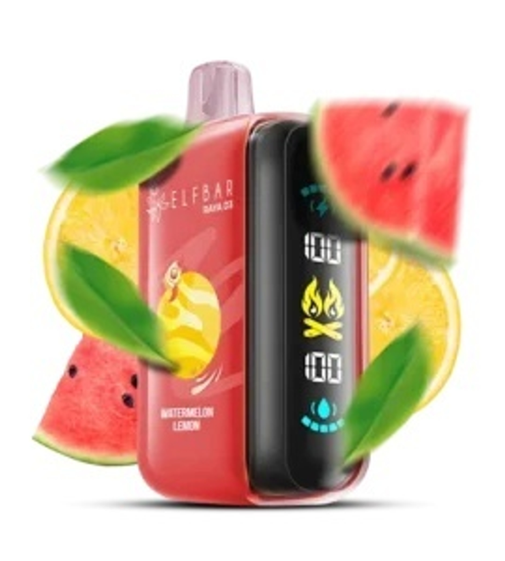 Elf bar Raya D3 Watermelon Lemon - арбуз-лимон 25000 затяжек 20мг Hard (2% Hard)
