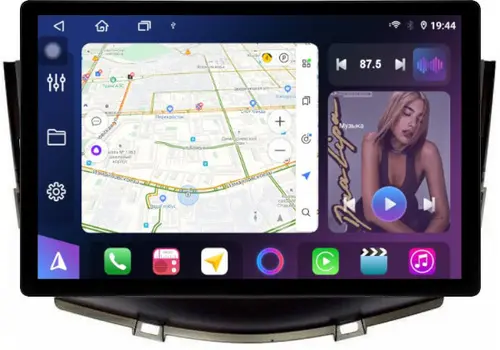 Магнитола для Lifan X60 2012-2016 - FarCar S500+TS105 монитор 13" 2K QLED на Android 14, Быстрая, CarPlay, 4G SIM-слот