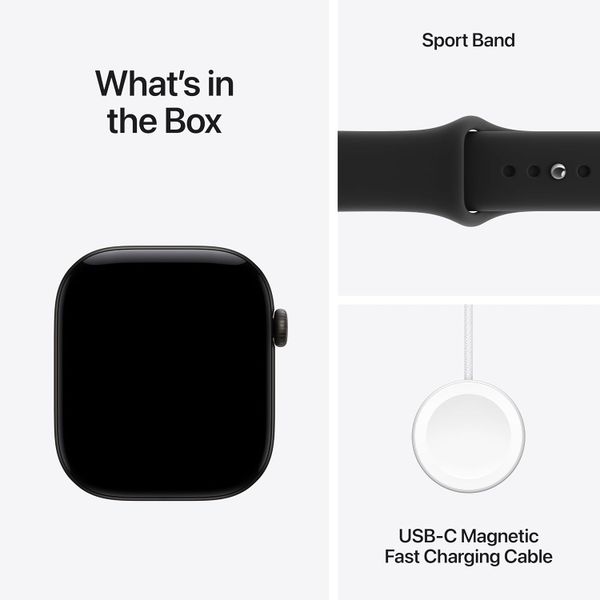 Умные часы Apple Watch Series 12 46 мм Black Aluminum Case with Sport Band (M/L) Черный | Black