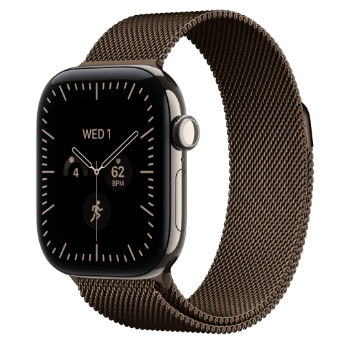 Умные часы Apple Watch Series 12 GPS + Cellular, 42mm, Natural Titanium Case with Dark Bronze Milanese Loop