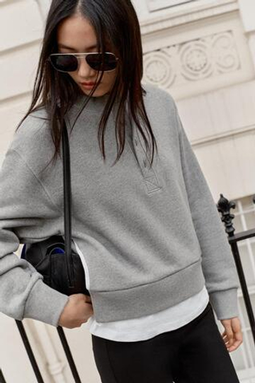 ZARA КОМБИНИРОВАННАЯ ТОЛСТОВКА, СЕРЫЙ МЕЛАНЖ
