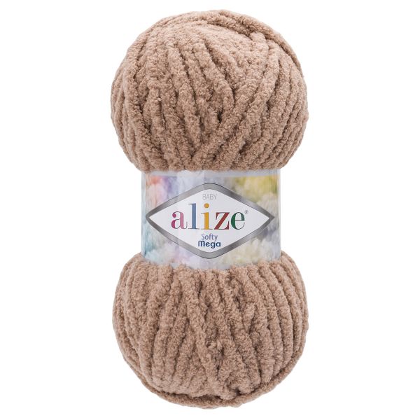 Пряжа Alize (Ализе) Softy Mega / уп.5 мот. по 100 г, 70м, 329 бежево-коричневый