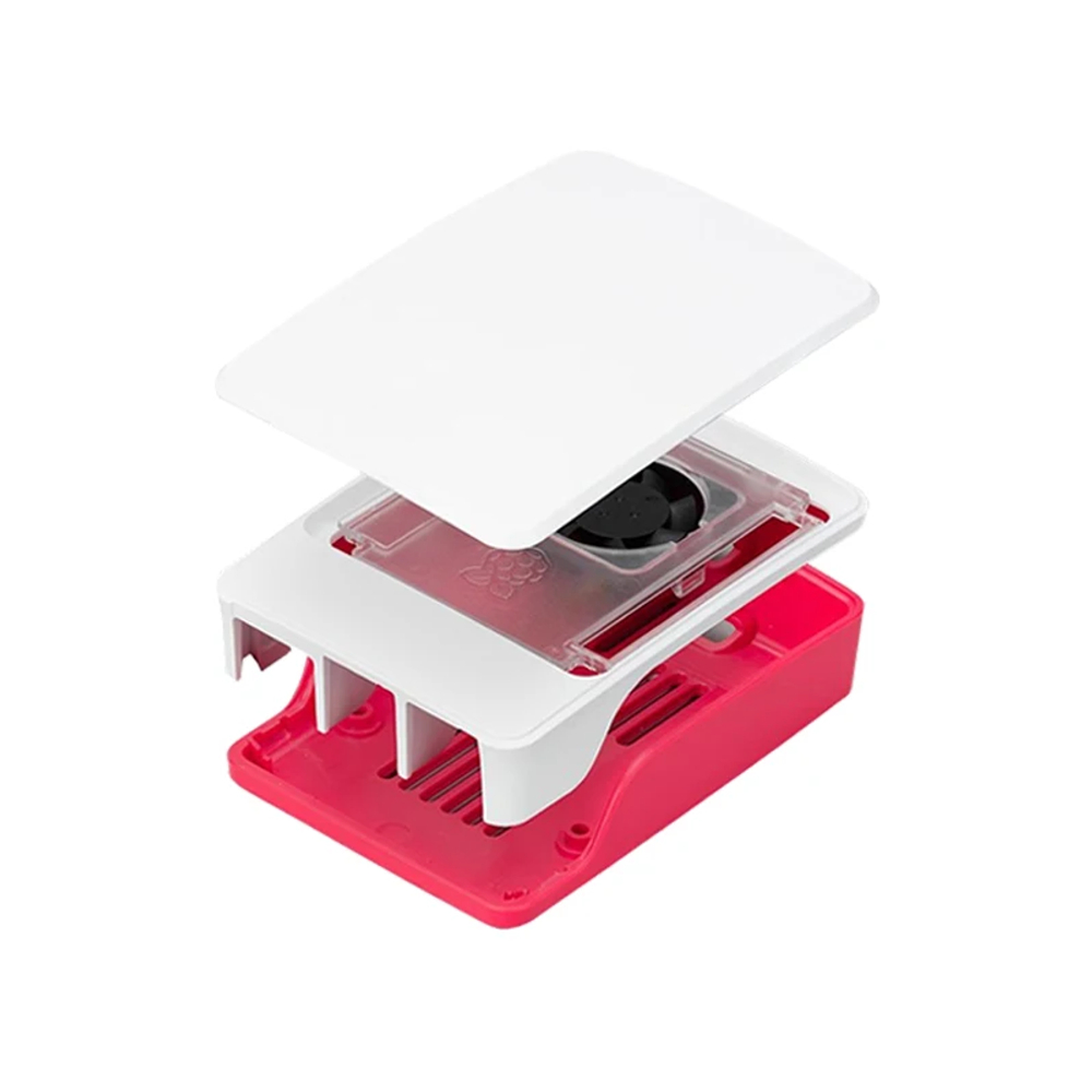 Красный корпус для Raspberry Pi 5 с вентилятором