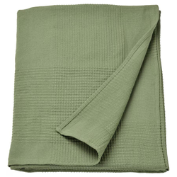 ИНДИРА INDIRA Покрывало 150x250 см, серо-зеленое