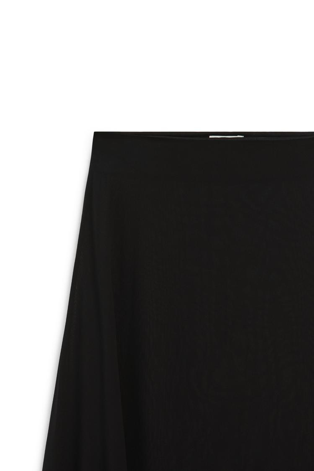 Massimo Dutti Асимметричная полупрозрачная юбка миди - Limited Edition, черный
