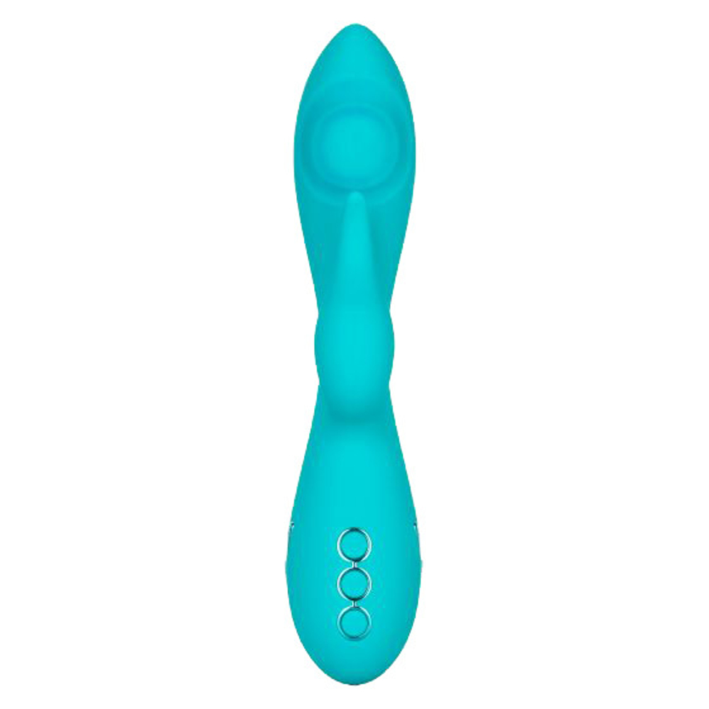 Бирюзовый вибратор-кролик с пульсирующим воздействием California Exotic Novelties Santa Monica Starlet  SE-4350-40-3