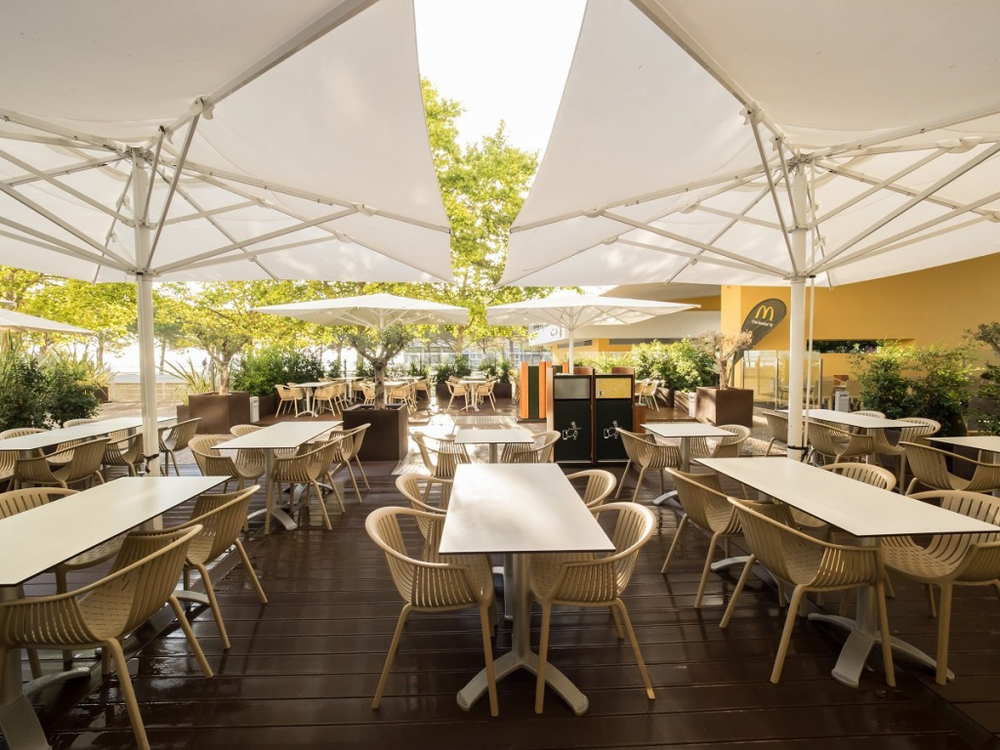 Зонт профессиональный телескопический 6х6 м Scolaro Capri Starwhite, белый, белый