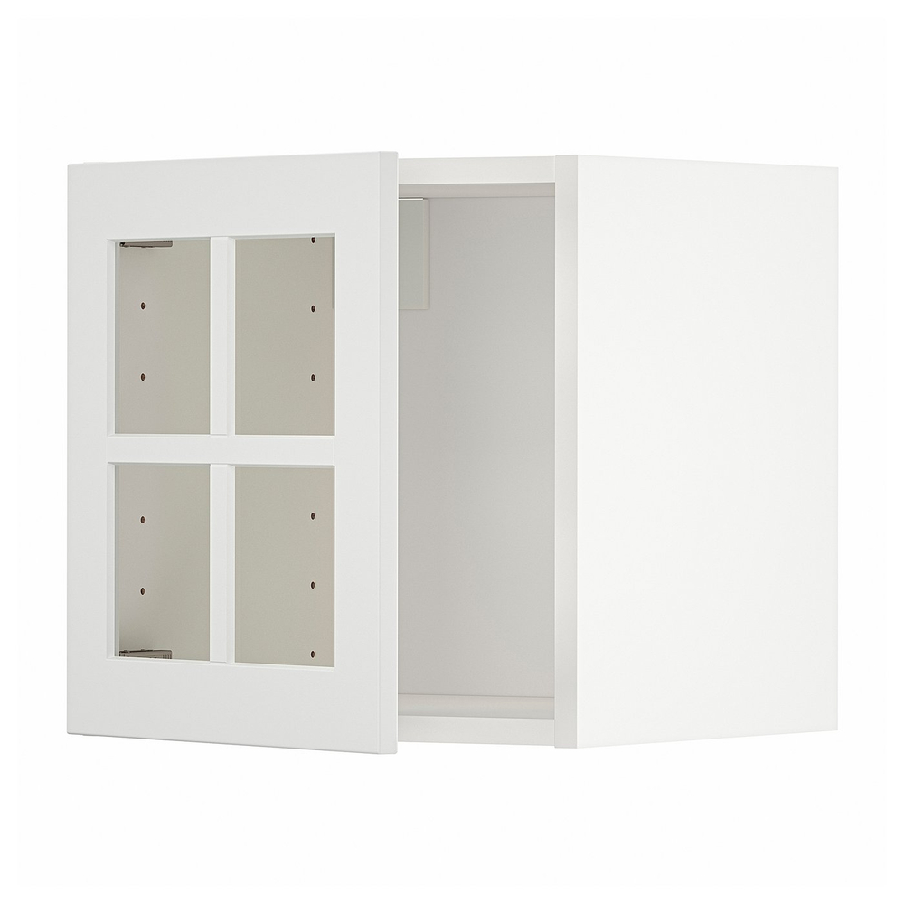 IKEA METOD  (ИКЕА МЕТОД)  -  Шкаф навесной, стеклянная дверца - белый/Стенсунд белый 40x40 см
