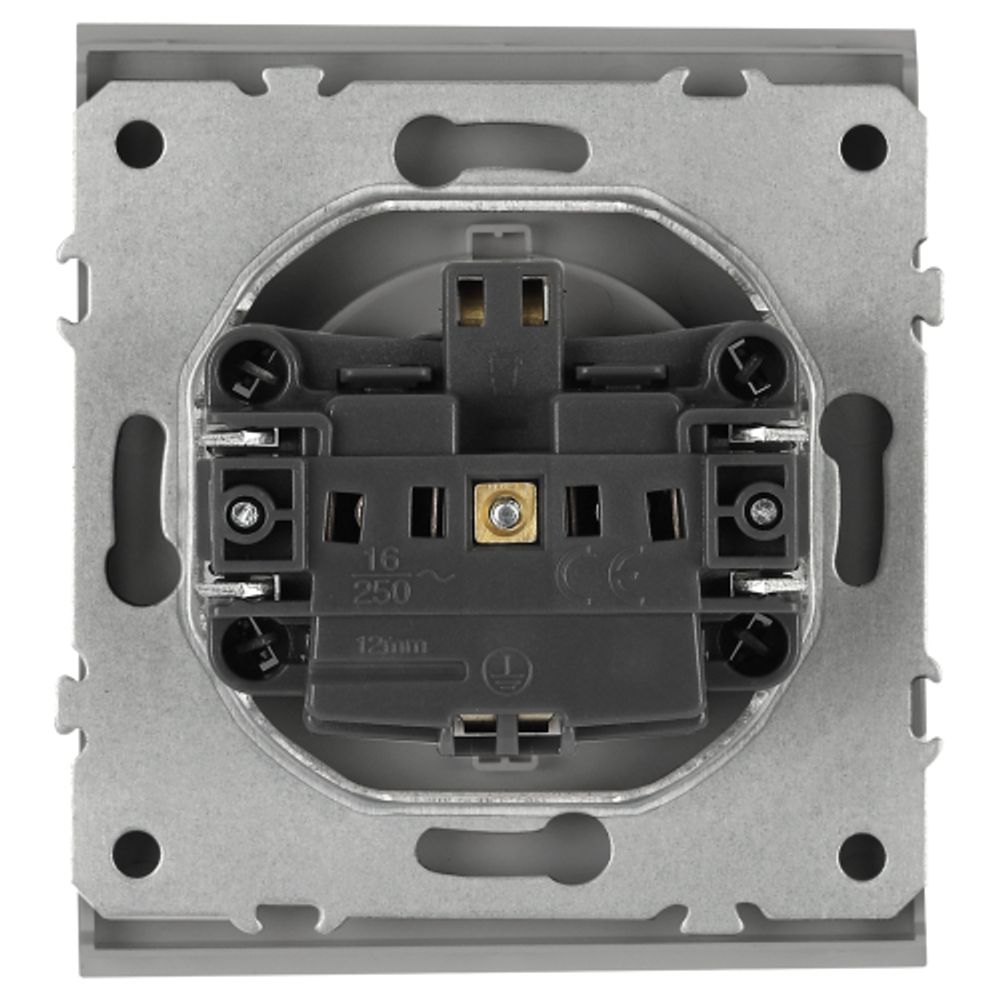Розетка ЭРА Arktik 16-2101-03 с заземлением 2P+E Schuko 16А-250В алюминий | Эра Arktik