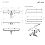 Трап для душа линейный, универсальный затвор Tile, 60 см AM.PM MasterFlow W01SC-U11-060-04BM