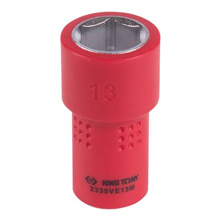 Цена на KING TONY (2335VE13M) Головка торцевая диэлектрическая шестигранная 1/4", 13 мм