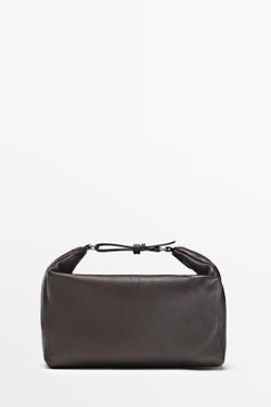 Massimo Dutti Маленькая сумка из кожи наппа, коричневый