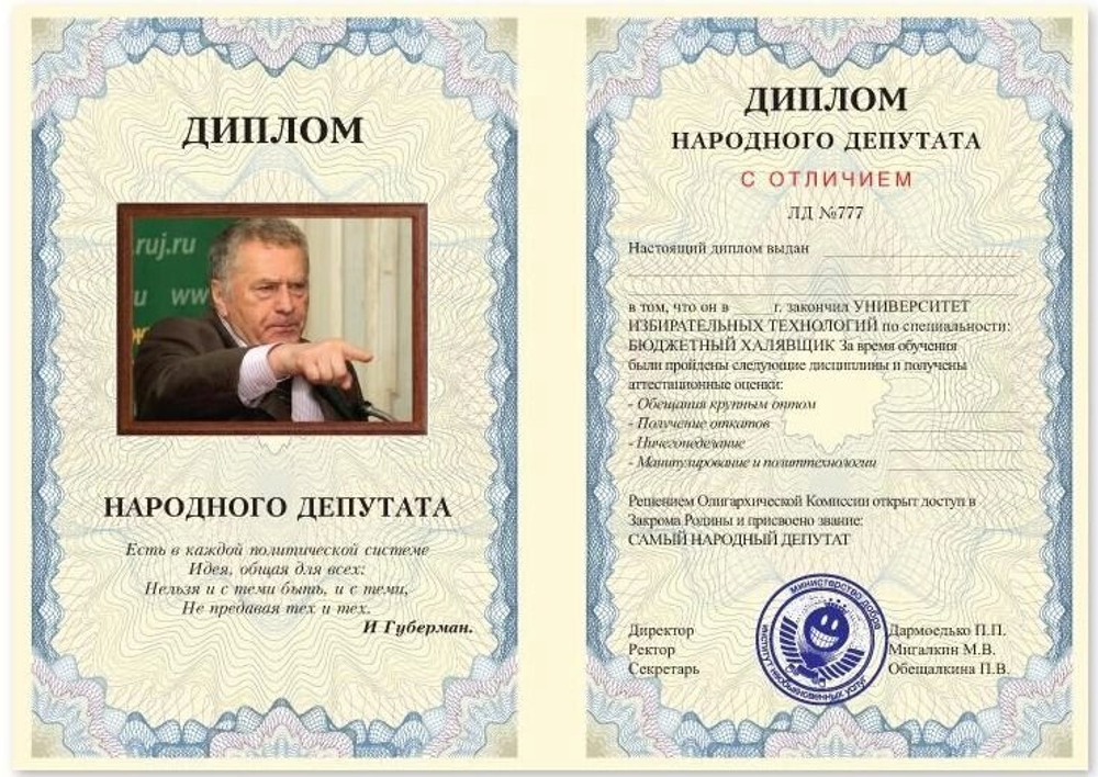 Диплом "Народного депутата" A6