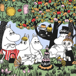 Салфетки бумажные Moomin, Муми-вечеринка, зеленого цвета 33х33 см, 20 салфеток (из Финляндии)