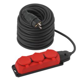 Удлинитель силовой ЭРА UK-3e-3x1,5-40m-IP44(KG) с заземлением 3 розетки каучук 40м КГ 3х1,5мм2 IP44 | Электротовары
