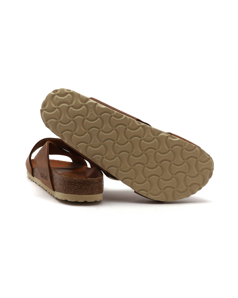 Шлепанцы кожаные siena big buckle leoi Birkenstock - коричневый(1020165)