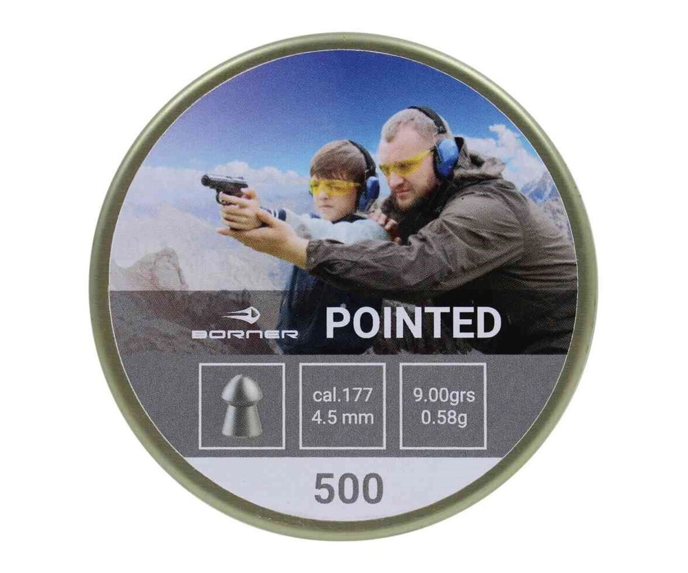 Пуля пневматическая Borner "Pointed", 4,5 (500 шт.) 0,58 гр.