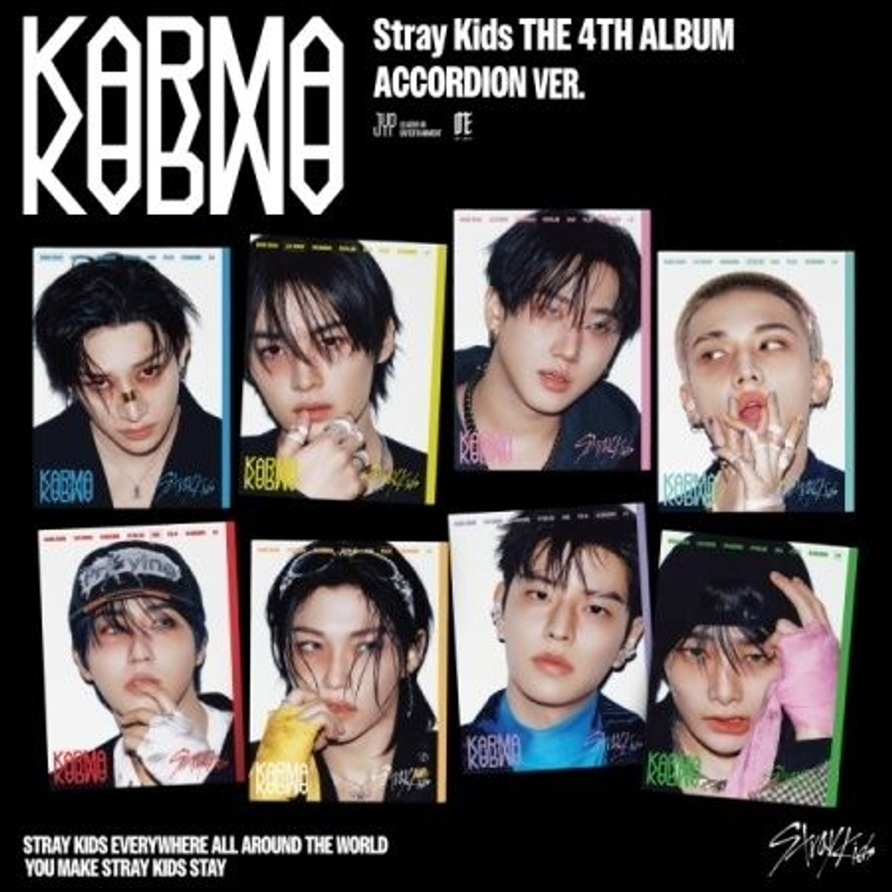 Альбом STRAY KIDS - KARMA 4th Album ACCORDION 8 Version SET