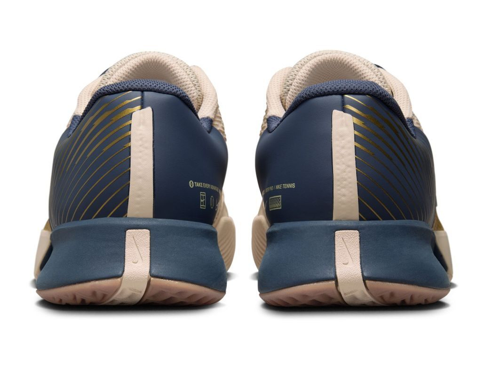 Мужские кроссовки теннисные Nike Zoom Vapor Pro 2 Clay Premium - Бежевый, небесный, Золотой