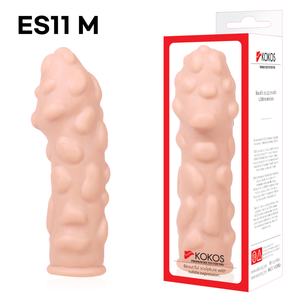 Насадка на пенис с бугорками телесная TPR KOKOS Extreme Sleeves ES-011-M