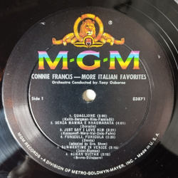 Винтажная виниловая пластинка LP Connie Francis More Italian Favorites (USA 1960)