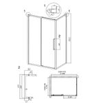 Душевой уголок Grossman Cosmo 100х70 120.K33.02.1070.21.02 профиль Черный матовый стекло шиншилла