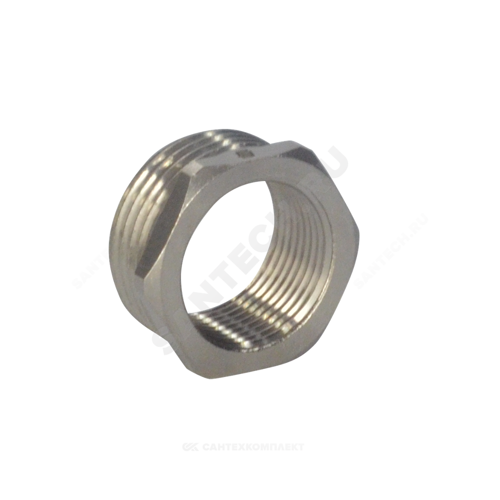 Футорка латунь никель Ду 25х20 (1"х3/4") НР/ВР SantechSystems