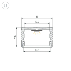 Профиль SL-SLIM15-H10-3000 BLACK (Arlight, Алюминий) 065380