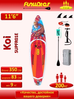 Сапборд надувной сап борд sup board FunWаtеr Коi Кои 350 см