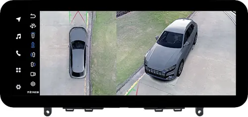 Магнитола для Mercedes-Benz C W204 2007-2011 NTG 4.0 - Teyes LUX ONE 360 монитор 12.3" 2K QLED на Android 10, Быстрая, CarPlay, 4G SIM-слот, 4 камеры в комплекте