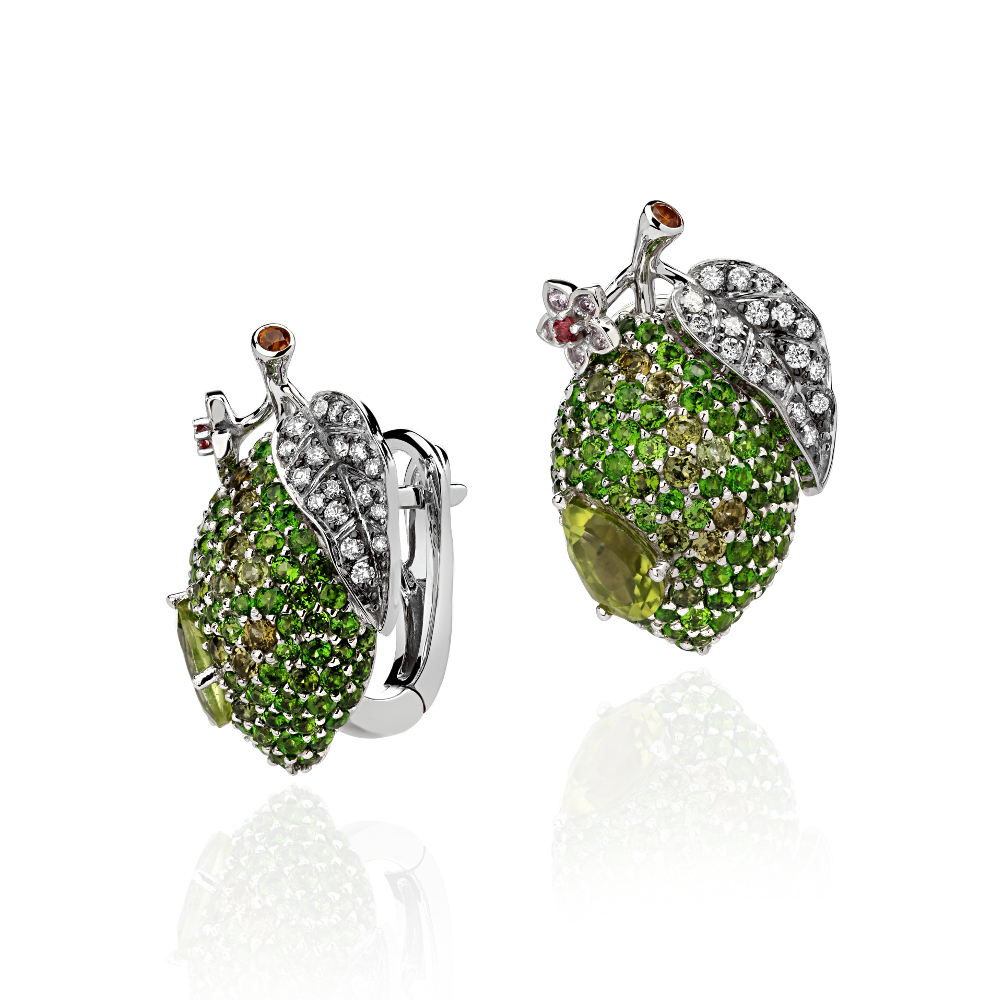 Серьги с бриллиантом  из белого золота JA-S-213480-7