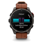Умные часы Garmin Fenix 8 Pro, 47mm, Amoled Sapphire Titanium Carbon Grey Chestnut Leather (010-03198-40)