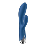 Синий вибратор-кролик с ротацией 20см Satisfyer Spinning Rabbit 1