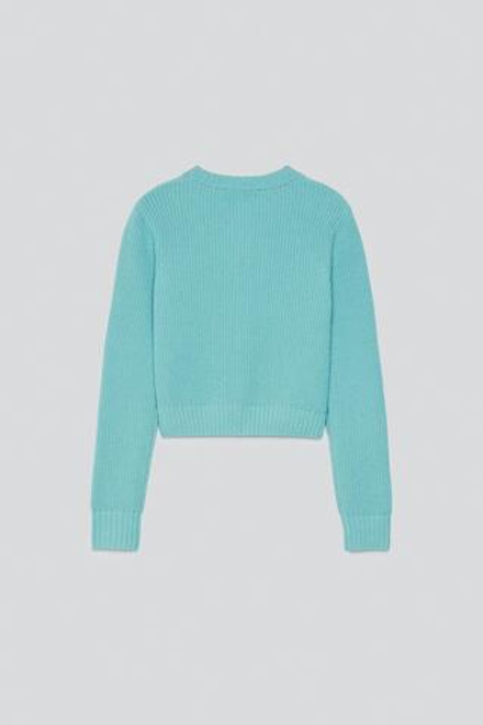 ZARA X BAISI GUADAGNINO УКОРОЧЕННЫЙ КАРДИГАН, БИРЮЗОВЫЙ