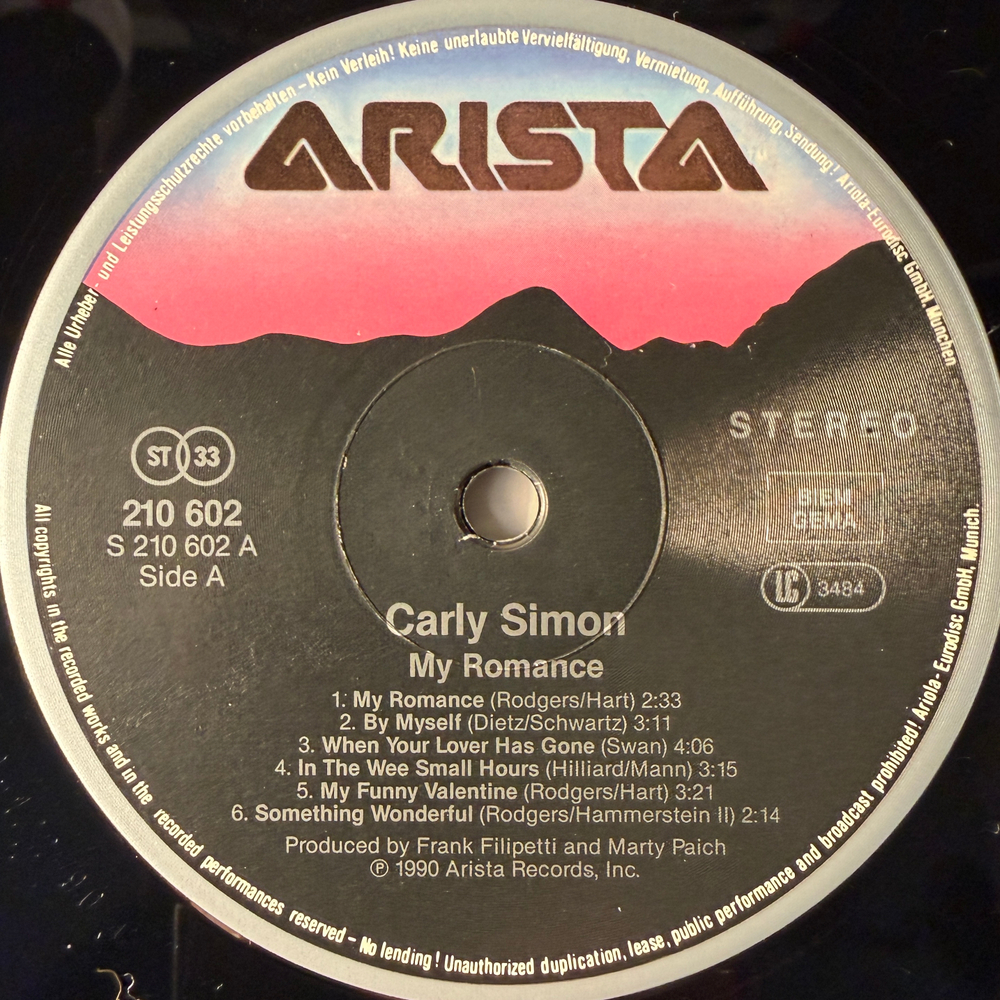 Carly Simon – My Romance (Европа 1990г.) Т