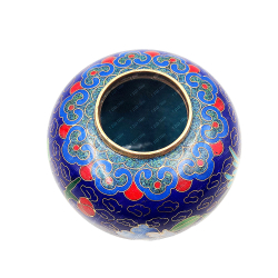 Старинная вазочка с цветами хризантемы в технике Cloisonne (Клуазоне) Китай. 1-я половина XX в.