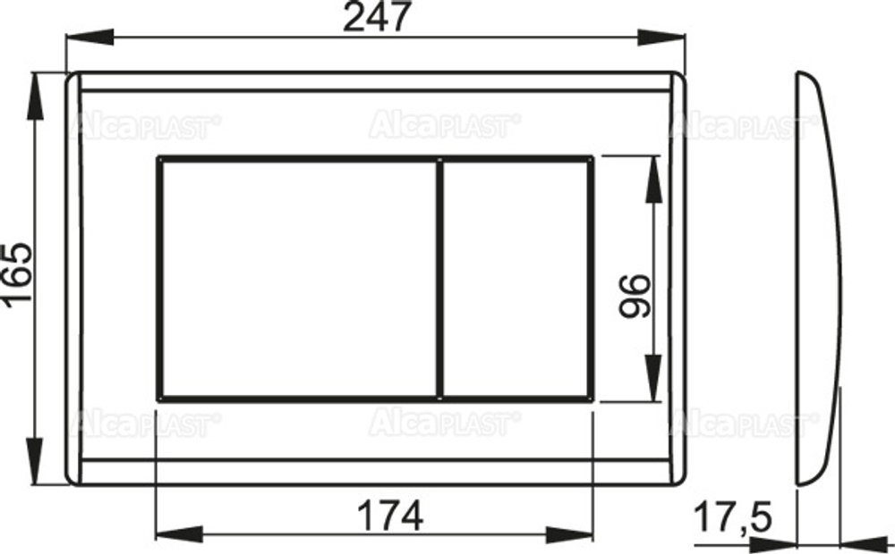 Кнопка смыва AlcaPlast M275 золотая