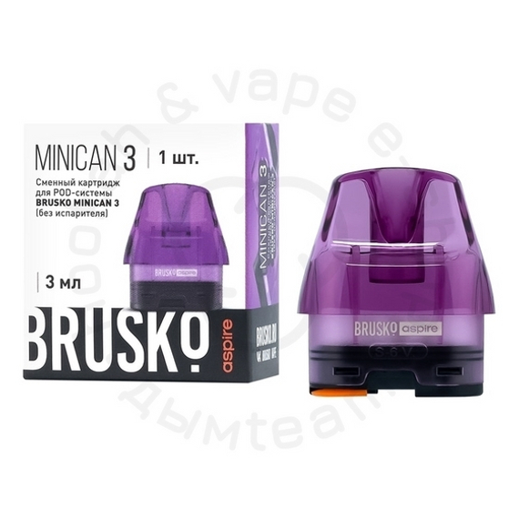 Картридж к многоразовой электронной системе, Модель BRUSKO MINICAN 3, (фиолетовый), 3 мл