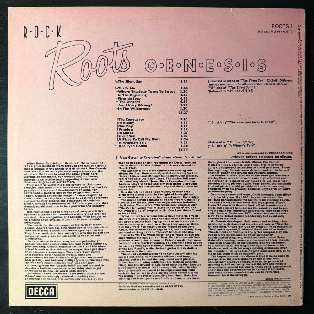 Genesis - Rock Roots (Англия 1976г.)