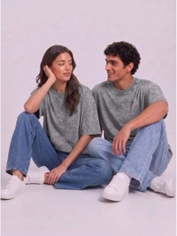 Футболка серый меланж  oversize  (54)