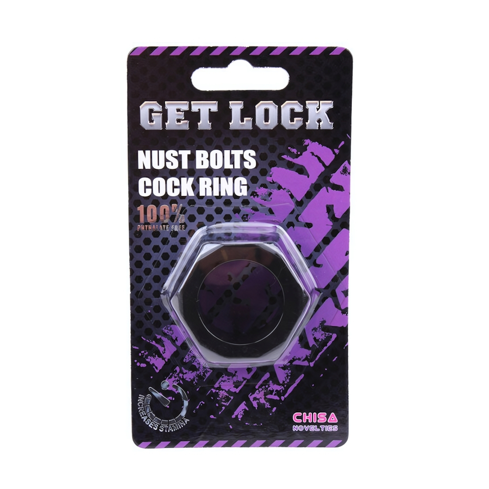 Эрекционное кольцо Nust Bolts Cock Ring, черный (Цвет: черный)