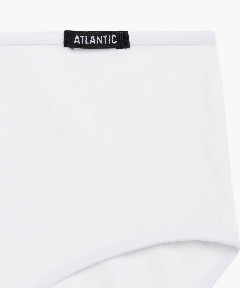 Женские трусы слипы классика Atlantic, набор 3 шт., хлопок, белые, Basic 3BLP-579