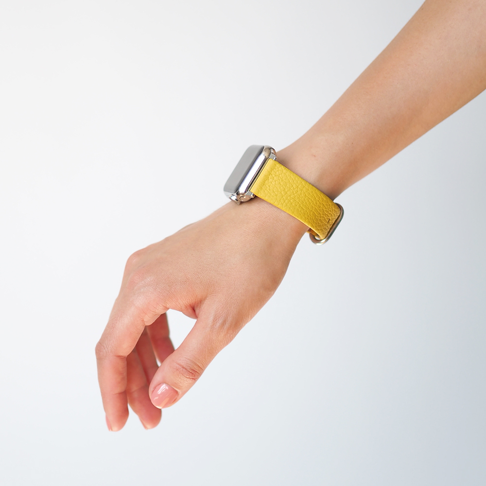 Ремешок для Apple Watch 42/44mm Classic из кожи теленка желтого цвета