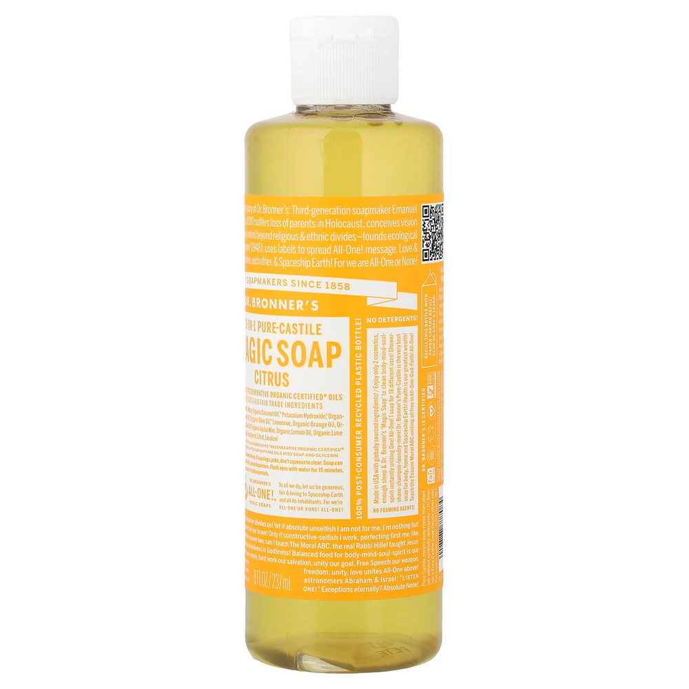 Dr. Bronner's, 18-in-1 Pure-Castile Magic Soap, Citrus, 8 fl oz (237 ml)