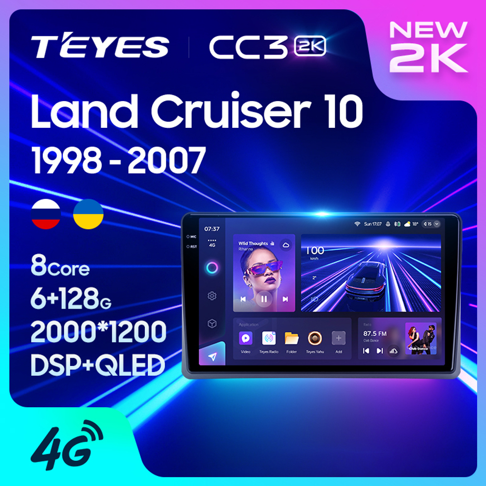Teyes CC3 2K 9"для Toyota Land Cruiser 100 1998-2007