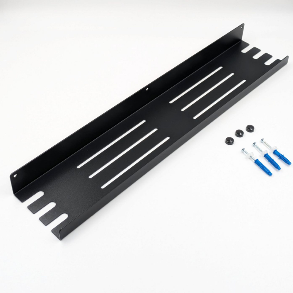 MetaDec Holes Полка настенная прямая, 50см черная, 1шт